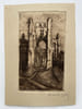 Gravure Eau forte : Abbaye de Hambye . LEROI Emile