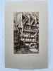 Gravure Eau forte : Saint L&ocirc;, la Maison Dieu. LEROI Emile