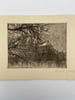 Gravure Eau forte : Paris, Notre Dame dans le brouillard. LEROI Emile
