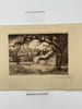 Gravure Eau forte : Beaumont en Auge, vue g&eacute;n&eacute;rale. LEROI Emile