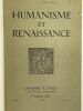 HUMANISME ET RENAISSANCE. TOME V. FASC II. COLLECTIF