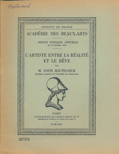 Académie des Beaux-Arts. L'artiste entre la réalité et le rêve