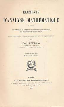 Eléments d'analyse mathématique. APPELL PAUL