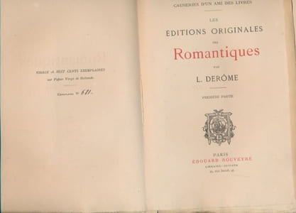 Causeries d'un ami des livres. Les éditions originales des Romantiques