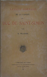 Lexique sommaire de la langue du duc de Saint-Simon