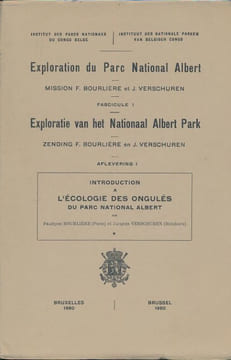 Introduction à l'écologie des ongulés du parc national Albert . BOURLIERE François - VERSCHUREN Jacques