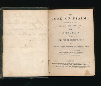 The book of psalms according to the authorized version with concize notes and the scripture references of Bagster's english version of the polyglott bible
