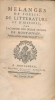 Mélanges de poésie, de littérature et d'histoire par l'Académie des belles lettres de Montauban pour les années 1744, 1745 et 1746 . COLLECTIF 