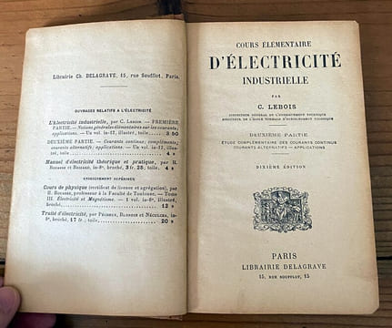 Cours élémentaire d'électricité industrielle . C. Lebois