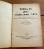 Louis Delbez . Manuel de droit international public 