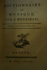 Dictionnaire de Musique (tome9), (in Collection Complète des Oeuvres de Jean-Jacques Rousseau).. ROUSSEAU Jean-Jacques