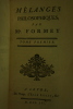 Mélanges philosophiques (2vol).. FORMEY Jean-Louis-Samuel.