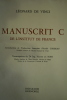 Manuscrit C de l'Institut de France.. VINCI Léonard de.