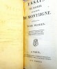 Essais de Michel Seigneur de Montaigne (4vol).. MONTAIGNE Michel de