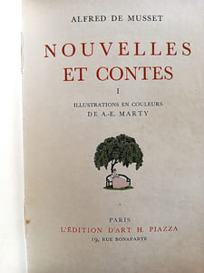 Oeuvres de A. de Musset: Nouvelles et Contes (3vol), illustré par André-Édouard Marty.
