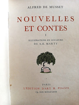 Oeuvres de A. de Musset: Nouvelles et Contes (3vol), illustré par André-Édouard Marty.. MUSSET Alfred de.