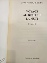 Voyage au bout de la nuit.