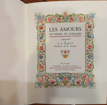 Les Amours (3vol), illustrés par les aquarelles en couleurs de André Édouard Marty.. RONSARD Pierre de.