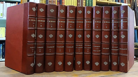 Œuvres complètes de Alfred de Musset(11vol), ornée de 28 gravures d'après les dessins de Bida.. MUSSET Alfred de.