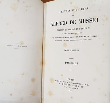 Œuvres complètes de Alfred de Musset(11vol), ornée de 28 gravures d'après les dessins de Bida.. MUSSET Alfred de.