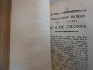 Lettre adressée au Roi le 7 février 1789, suivi de Observations rapides sur la Lettre de Calonne au Roi (par Cerutti Joseph).. CALONNE Charles ...