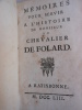 Mémoires pour servir à l'Histoire de monsieur le Chevalier Folard.. 