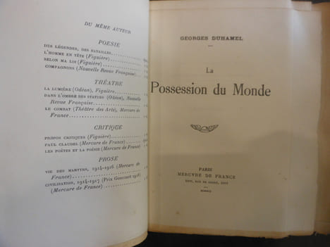 La Possession du Monde.. DUHAMEL Georges