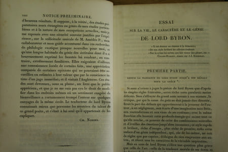Oeuvres de Lord Byron (6vol), accompagnées de 10 planches gravées.
