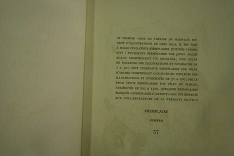 Théâtre de Marivaux (2vol), illustré par les bois en couleurs de Grau Sala.. MARIVAUX.