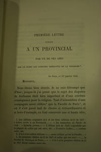 Oeuvres de Blaise Pascal, Les Provinciales (2vol), d'après les manuscrits autographes, les copies authentiques et les éditions originales.