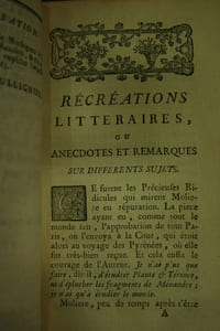 Récréations littéraires ou Anecdotes et Remarques sur différents sujets.