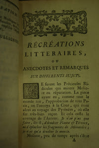 Récréations littéraires ou Anecdotes et Remarques sur différents sujets.