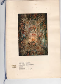 Menu d'un dîner donné à Rome au Palazzo Barberini le 10 octobre 1963