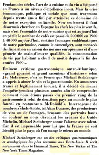 La cuisine française un chef-d'oeuvre en péril - trad. par Simon Duran