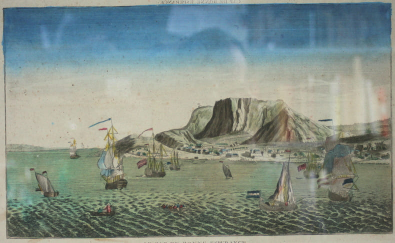 Vue d'optique, Estampe &laquo; Le cap de bonne esperance &raquo;. 