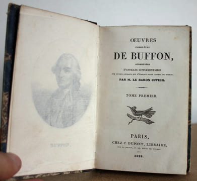 Oeuvres complètes de Buffon, Augmentées d'articles supplémentaires sur divers animaux qui n'étaient point connus de Buffon, 53 tomes. M. Le Baron ...