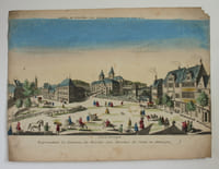 Vue d'optique Estampe « representant les environs du marche aux chevaux de Stetin en Allemagne »
