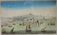Vue d'optique Estampe « Vue de la ville de Naples »