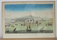Vue d'optique Estampe « Vue de la ville de Naples »