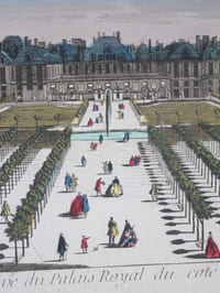 Vue d'optique Vue perspective du Palais Royal du coté du Jardin