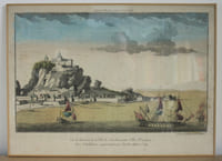 Vue d'optique « Vue du detroit et de la ville de Gibraltar petite ville d'Espagne dans l'Andalousie, appartenant aux anglais depuis 1704 »