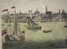 Vue d'optique Estampe « Vue générale de la ville d'Amsterdam du coté de Tye ». 