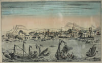 Vue d'optique Estampe « Vue perspective de l'Isle de Candie dans la mer méditerranée »