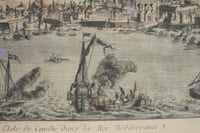 Vue d'optique Estampe « Vue perspective de l'Isle de Candie dans la mer méditerranée »