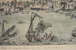 Vue d'optique Estampe « Vue perspective de l'Isle de Candie dans la mer méditerranée ». 