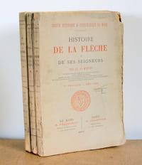 Histoire de la flèche et des ses seigneurs, société historique & archéologique du Maine en 3 tomes Complet