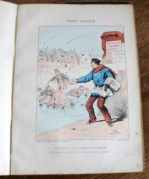 Reliure Souvenirs du siège de Paris, Paris assiégé (scènes de la vie parisienne pendant le siège). Draner