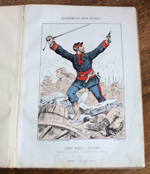 Reliure Souvenirs du siège de Paris, Paris assiégé (scènes de la vie parisienne pendant le siège). Draner