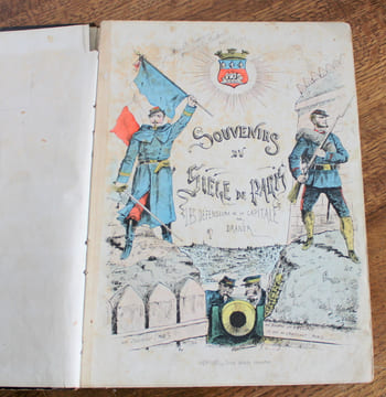 Reliure Souvenirs du siège de Paris, Paris assiégé (scènes de la vie parisienne pendant le siège). Draner