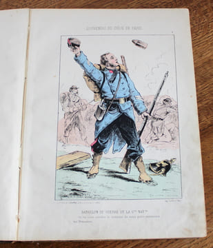Reliure Souvenirs du siège de Paris, Paris assiégé (scènes de la vie parisienne pendant le siège). Draner